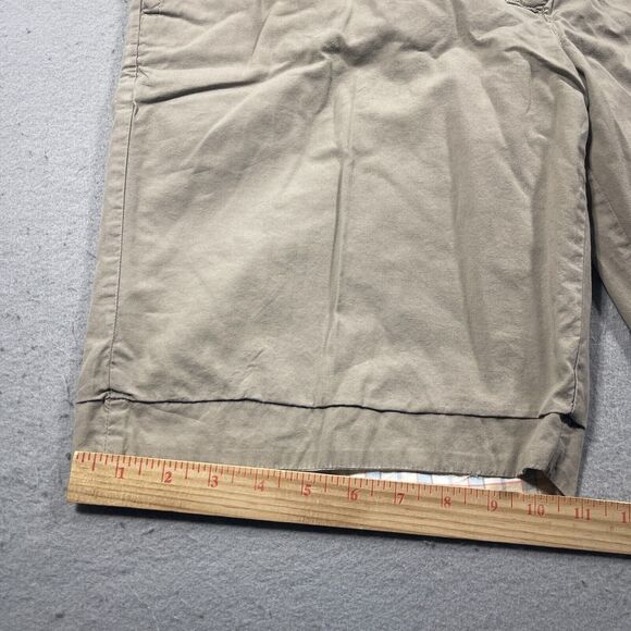 Oldeβ School Brand Shorts Mens Size 36 Beige / Plaid Solid Chino REVERSIBLE - Picture 3 of 12